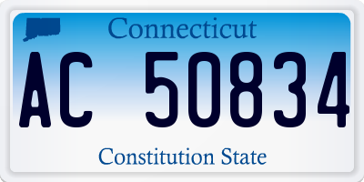 CT license plate AC50834