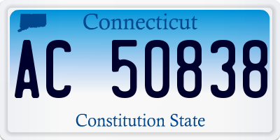CT license plate AC50838