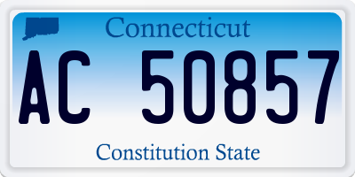 CT license plate AC50857