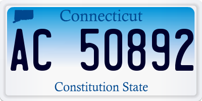 CT license plate AC50892