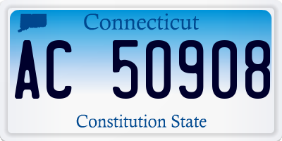 CT license plate AC50908