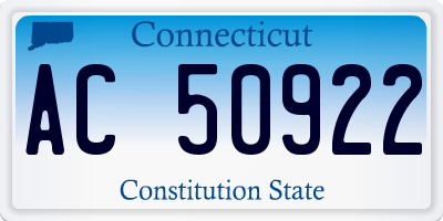 CT license plate AC50922