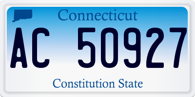 CT license plate AC50927