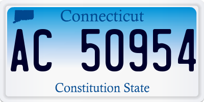 CT license plate AC50954
