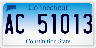 CT license plate AC51013