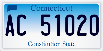 CT license plate AC51020