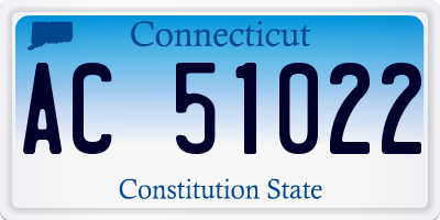 CT license plate AC51022
