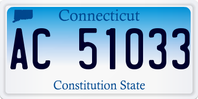 CT license plate AC51033