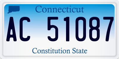 CT license plate AC51087