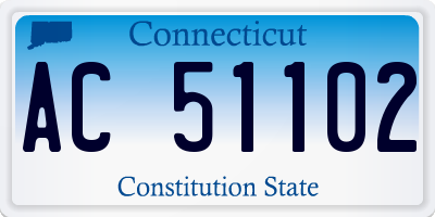 CT license plate AC51102
