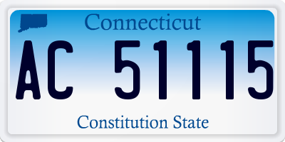 CT license plate AC51115