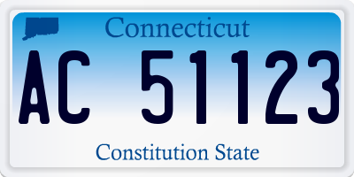 CT license plate AC51123