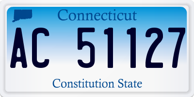 CT license plate AC51127