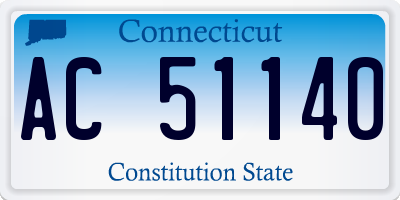 CT license plate AC51140