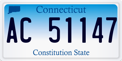 CT license plate AC51147