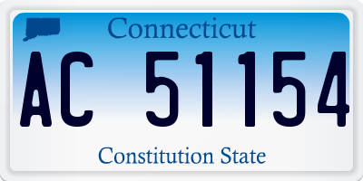 CT license plate AC51154