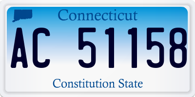 CT license plate AC51158