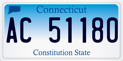 CT license plate AC51180