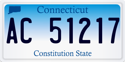 CT license plate AC51217