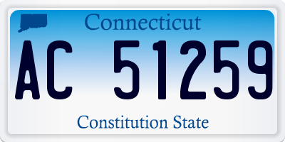 CT license plate AC51259