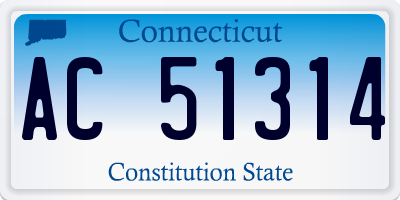 CT license plate AC51314