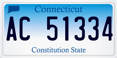 CT license plate AC51334