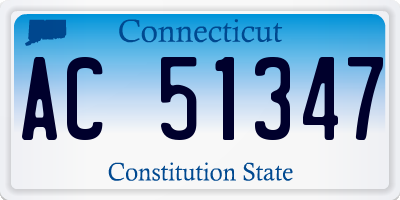 CT license plate AC51347