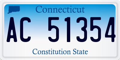 CT license plate AC51354