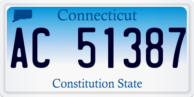 CT license plate AC51387