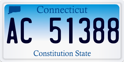 CT license plate AC51388