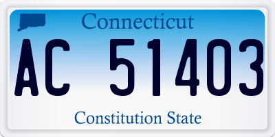 CT license plate AC51403