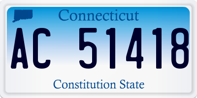 CT license plate AC51418