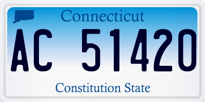 CT license plate AC51420