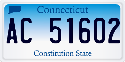 CT license plate AC51602