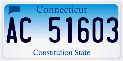 CT license plate AC51603