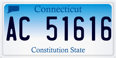 CT license plate AC51616