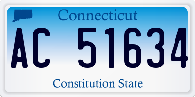 CT license plate AC51634