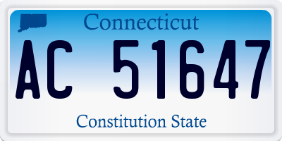 CT license plate AC51647