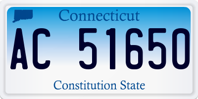 CT license plate AC51650