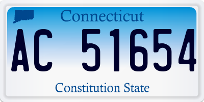 CT license plate AC51654