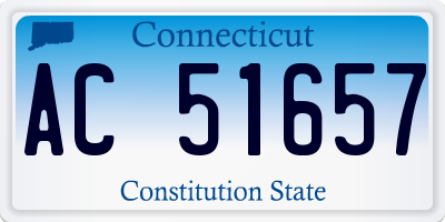 CT license plate AC51657