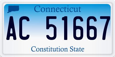 CT license plate AC51667