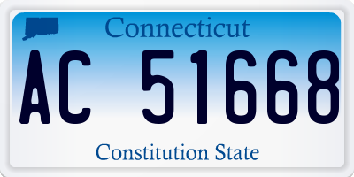 CT license plate AC51668