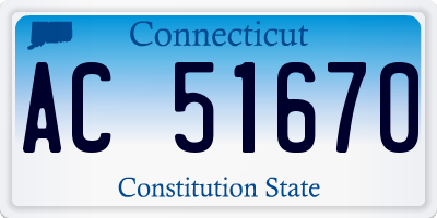 CT license plate AC51670