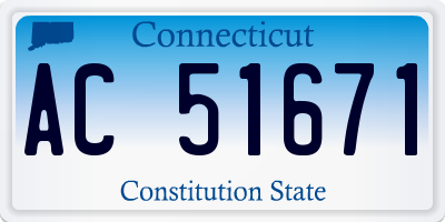 CT license plate AC51671