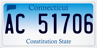 CT license plate AC51706