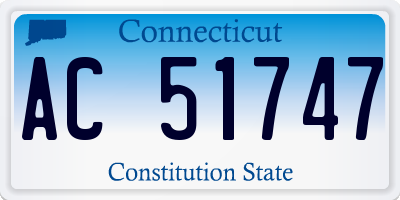 CT license plate AC51747