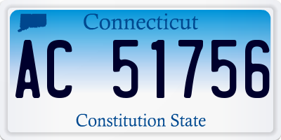 CT license plate AC51756