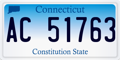 CT license plate AC51763