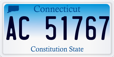 CT license plate AC51767